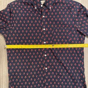 J. Crew Black Shirt with Red Floral Design